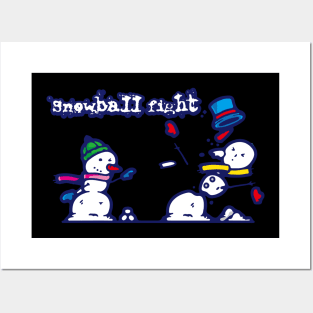 Snowball fight Posters and Art